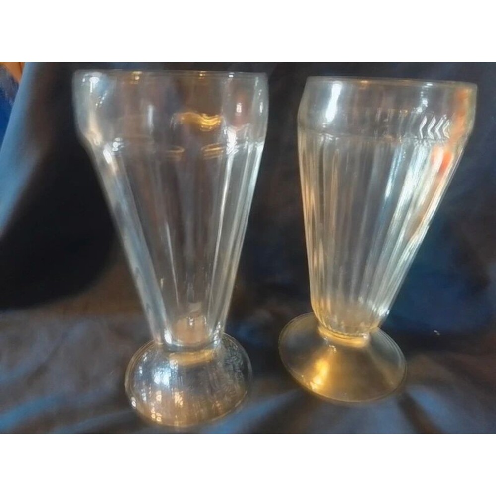 Vintage glass soda fountain glasses
